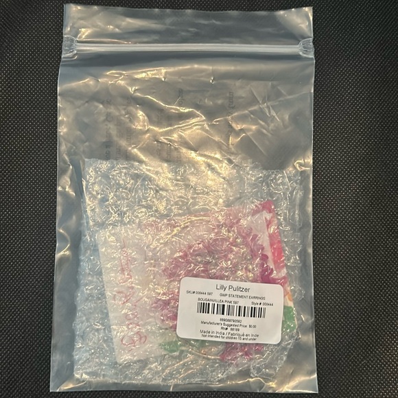 NWT Lilly Pulitzer Bougainvillea Pink statement earrings - Picture 3 of 5